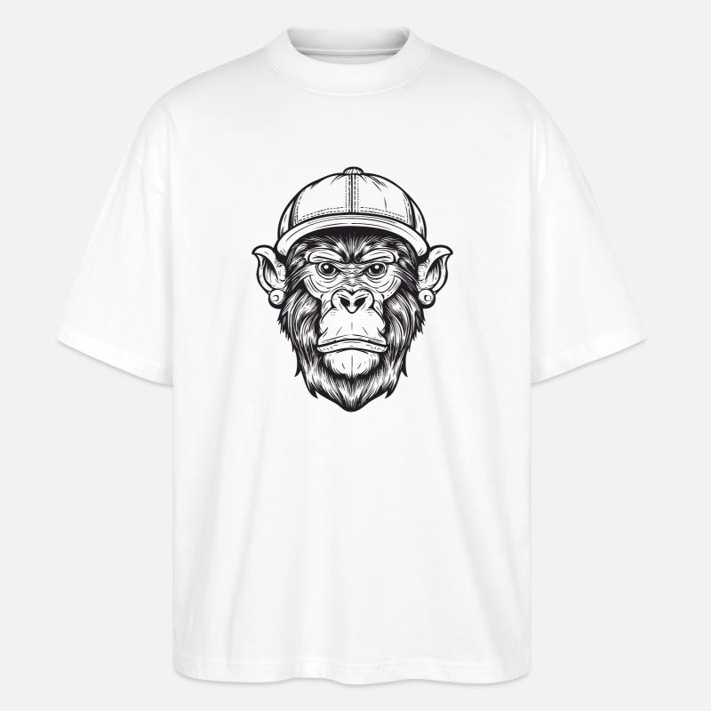 Funky Affe - Stanley/Stella Oversized Unisex Bio T-Shirt Blaster 2.0 - Weiß