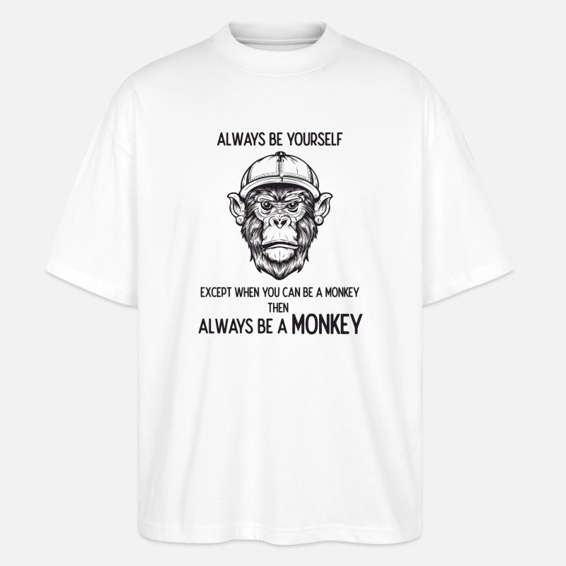 Sei immer ein Affe - Stanley/Stella Oversized Unisex Bio T-Shirt Blaster 2.0 - Weiß