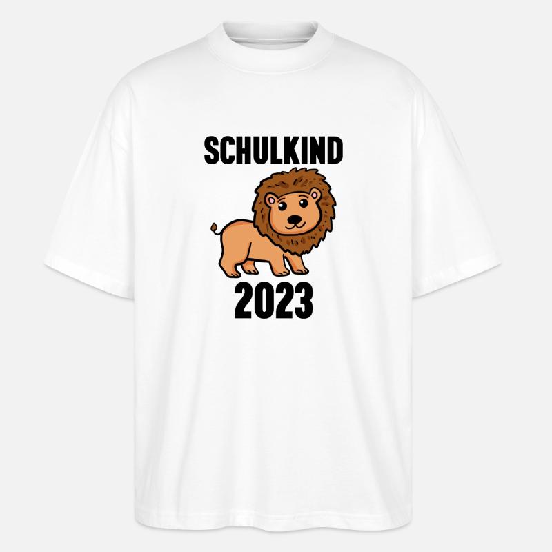 Schuldkind Einschulung 2023 - Stanley/Stella Oversized Unisex Bio T-Shirt Blaster 2.0 - Weiß