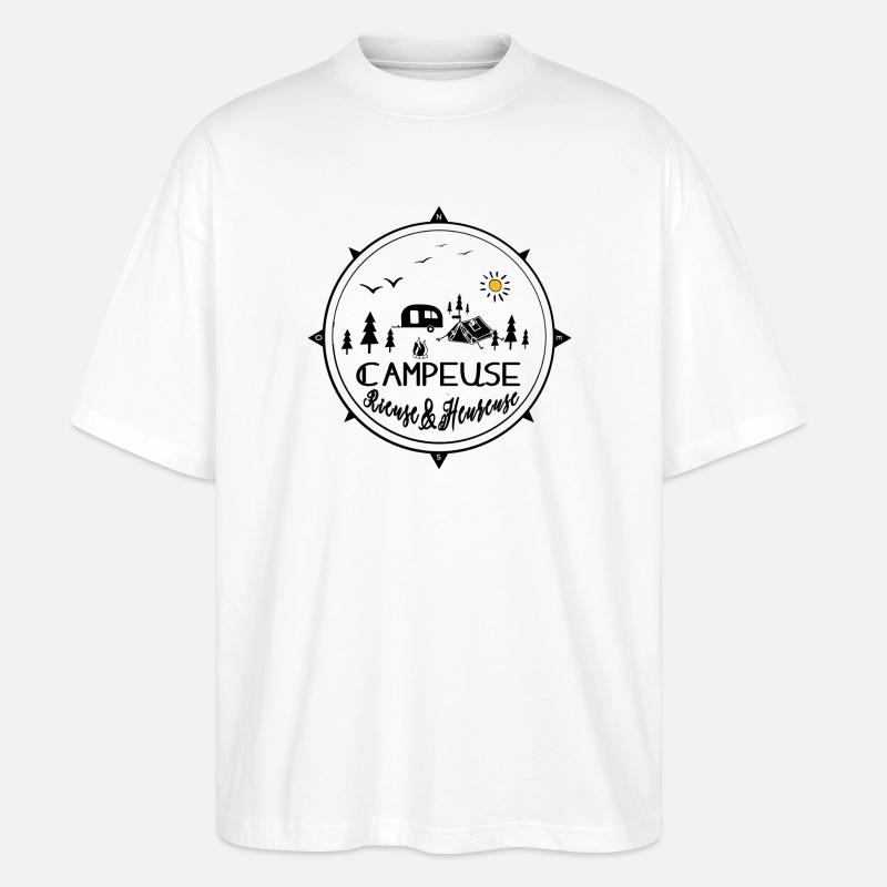 campeuse rieuse heureuse - T-shirt bio Blaster 2.0 coupe oversize Stanley/Stella Unisexe - blanc