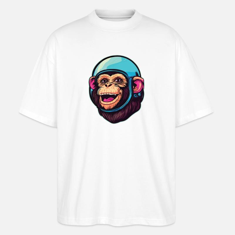 Space Monkey - Stanley/Stella Oversized Unisex Organic T-shirt Blaster 2.0 - white