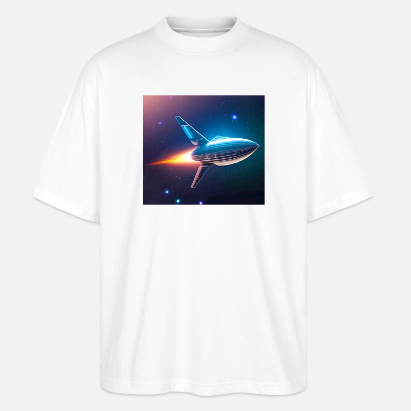 Raketenflug - Stanley/Stella Oversized Unisex Bio T-Shirt Blaster 2.0 - Weiß