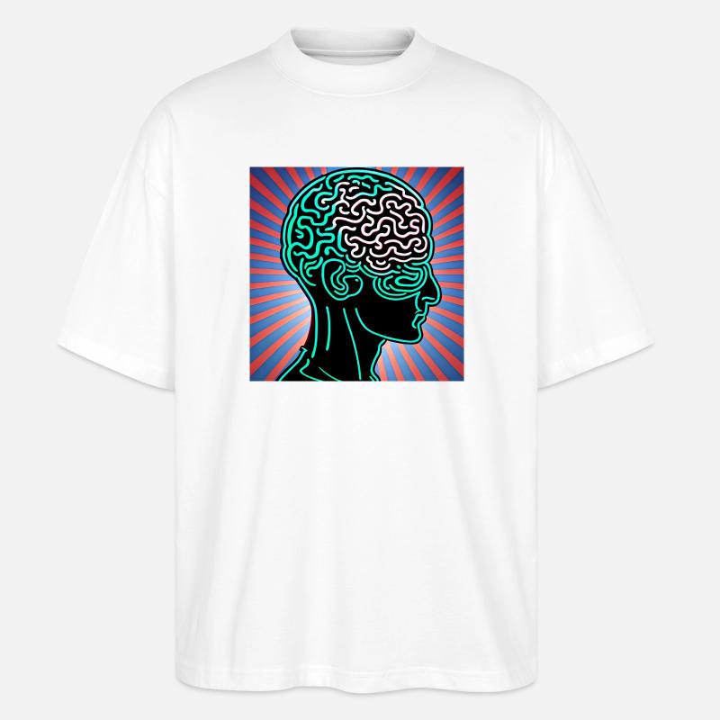 Denkkopf - Stanley/Stella Oversized Unisex Bio T-Shirt Blaster 2.0 - Weiß