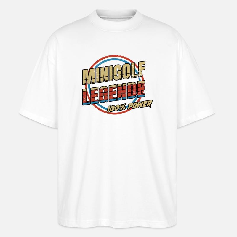 Minigolf Legende - Stanley/Stella Oversized Unisex Bio T-Shirt Blaster 2.0 - Weiß