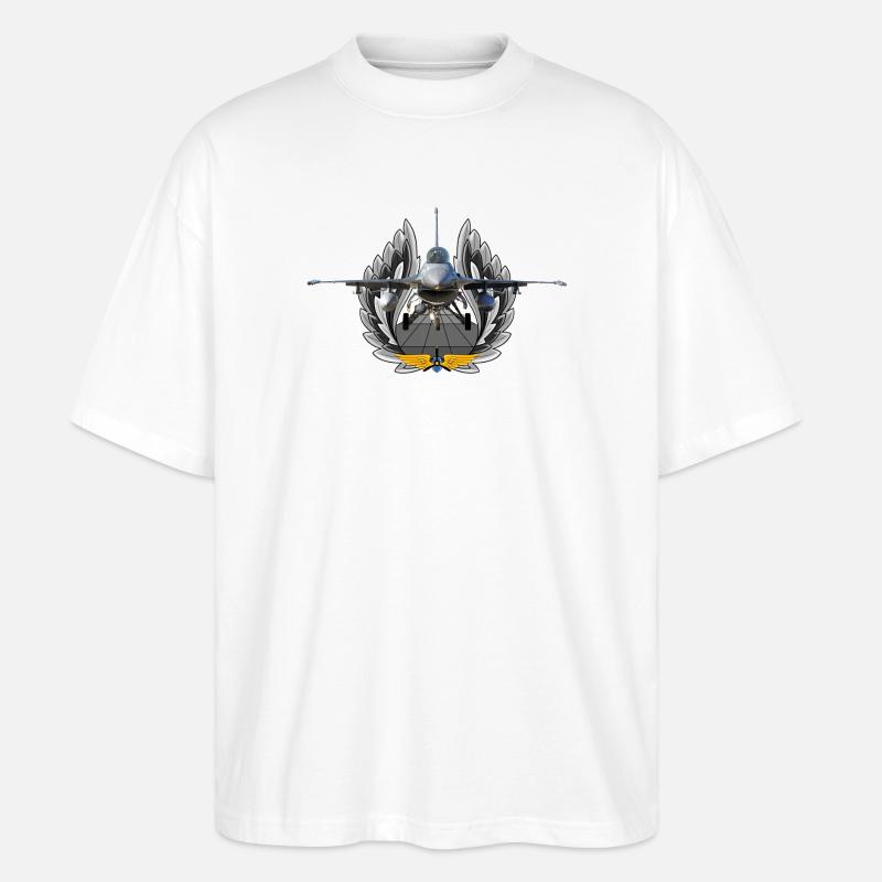 F-16 Fighting Falcon - Stanley/Stella Oversized Unisex Bio T-Shirt Blaster 2.0 - Weiß