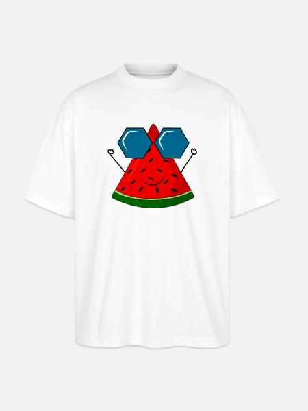 summer, pastèque, soleil - T-shirt bio Blaster 2.0 coupe oversize Stanley/Stella Unisexe - blanc