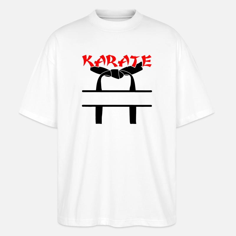 Karate mit schwarzem Gürtel - Stanley/Stella Oversized Unisex Bio T-Shirt Blaster 2.0 - Weiß