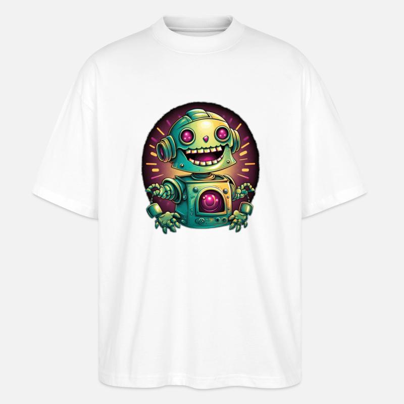 Roboter Radiance Neon - Stanley/Stella Oversized Unisex Bio T-Shirt Blaster 2.0 - Weiß