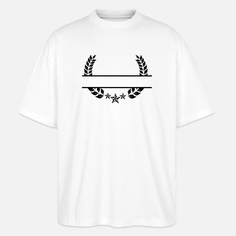 Laurel wreath under three stars - Stanley/Stella Oversized Unisex Organic T-shirt Blaster 2.0 - white