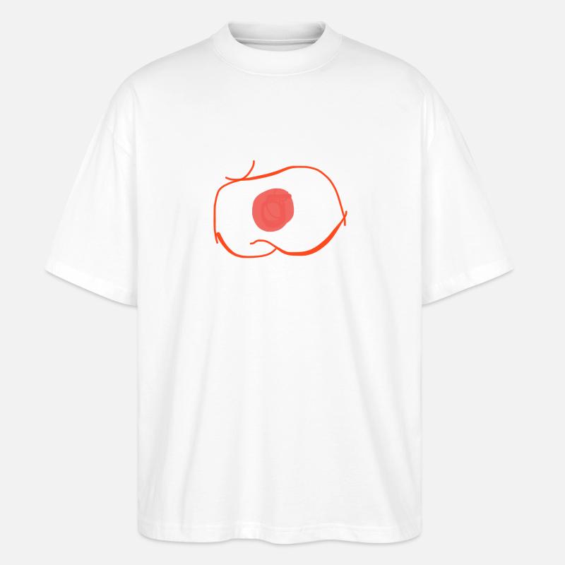 Rotes Kunstauge - Stanley/Stella Oversized Unisex Bio T-Shirt Blaster 2.0 - Weiß
