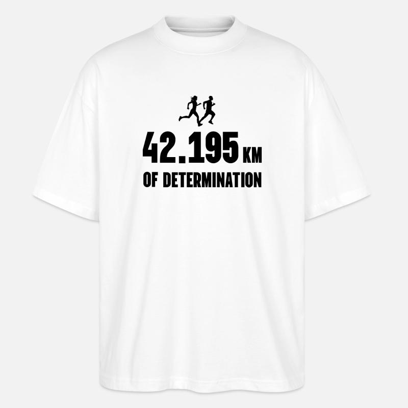 Marathon - 42,195 km de détermination - T-shirt bio Blaster 2.0 coupe oversize Stanley/Stella Unisexe - blanc