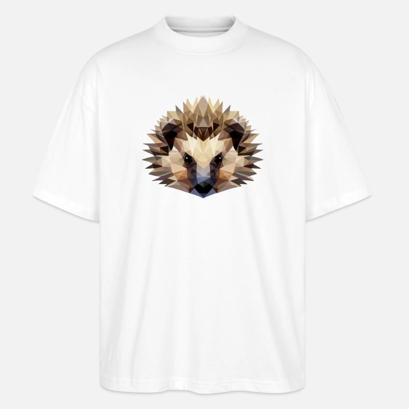 Igel Polygon Style - Stanley/Stella Oversized Unisex Bio T-Shirt Blaster 2.0 - Weiß