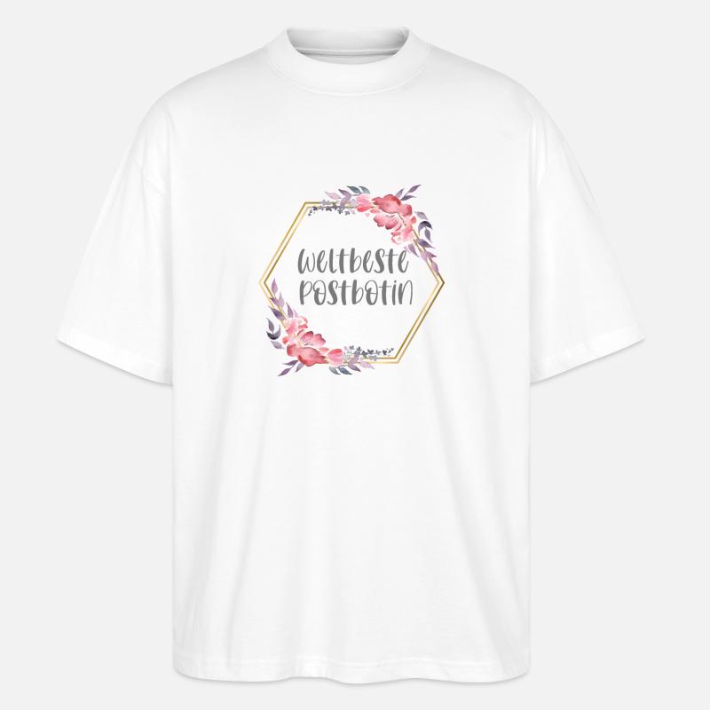 Weltbeste Postbotin Post Beruf Geschenk - Stanley/Stella Oversized Unisex Bio T-Shirt Blaster 2.0 - Weiß