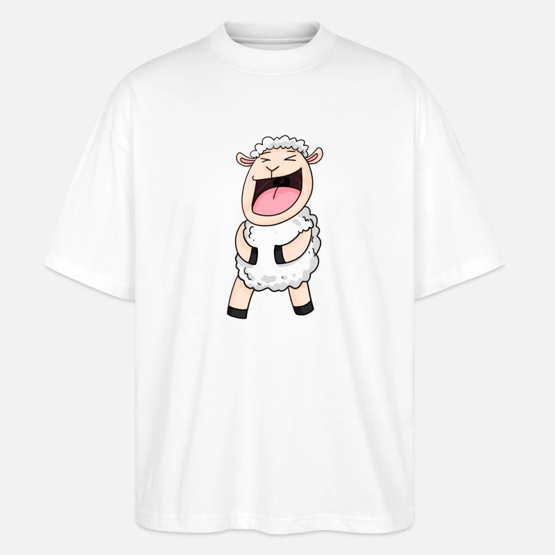 Sheep laughs - Stanley/Stella Oversized Unisex Organic T-shirt Blaster 2.0 - white