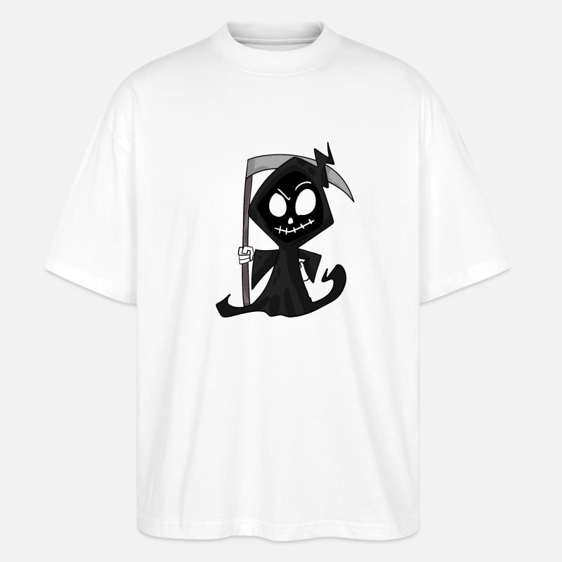 Faucheuse avec faux - Halloween - T-shirt bio Blaster 2.0 coupe oversize Stanley/Stella Unisexe - blanc