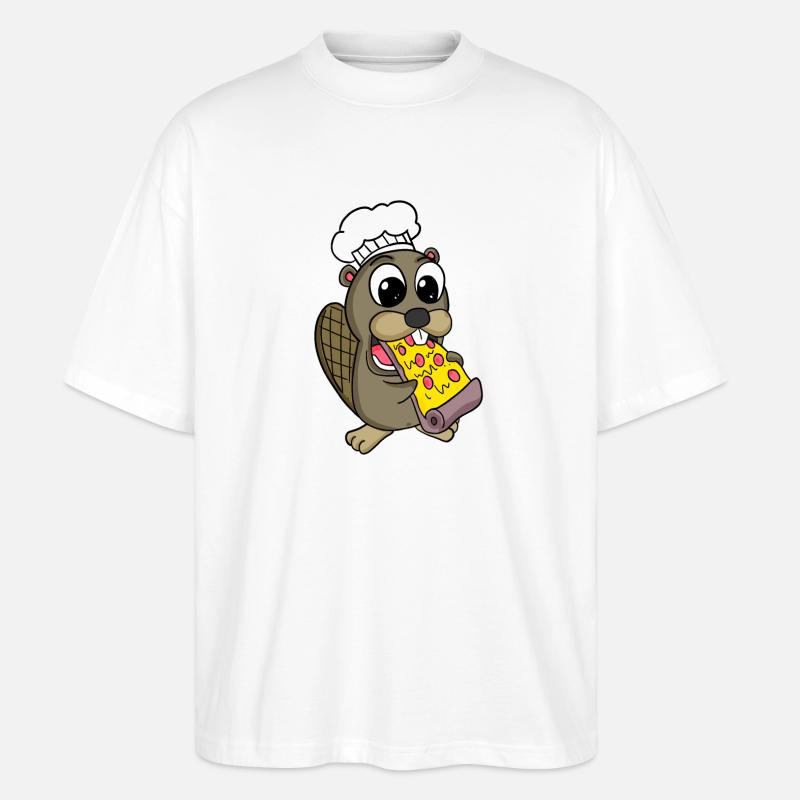 Gourmet Biber Pizza - Stanley/Stella Oversized Unisex Bio T-Shirt Blaster 2.0 - Weiß
