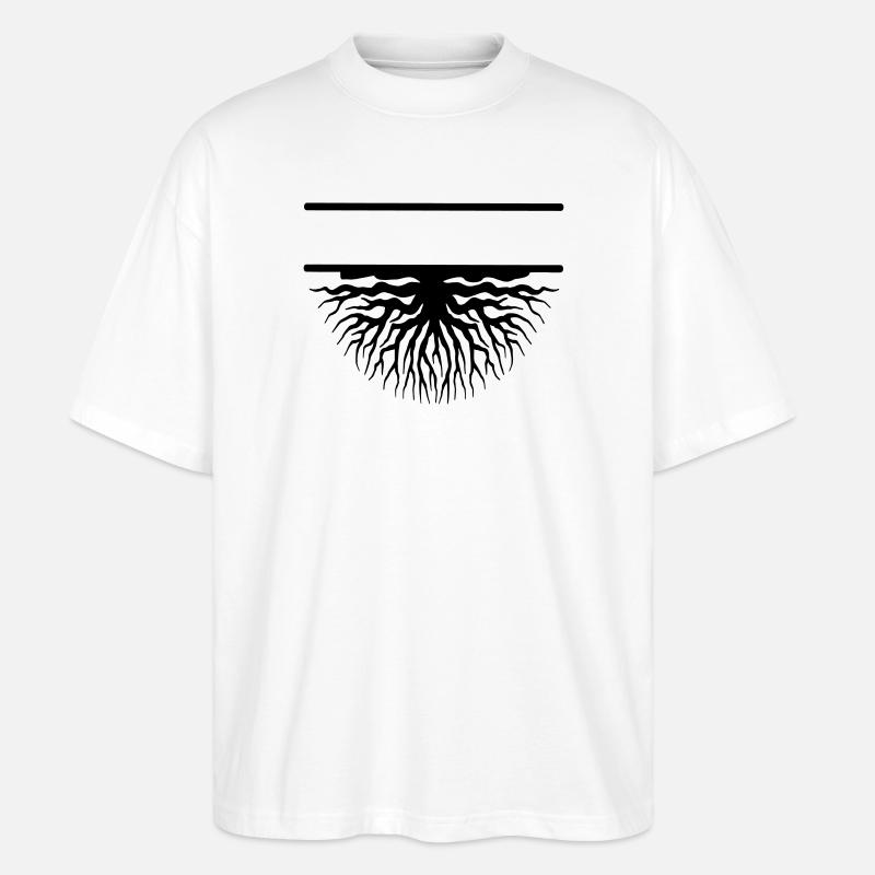 Tree roots - Stanley/Stella Oversized Unisex Organic T-shirt Blaster 2.0 - white