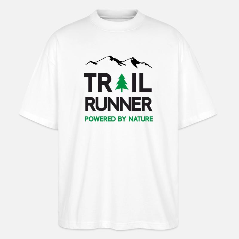 Trail Runner - Powered by Nature - Stanley/Stella Oversized Unisex Bio T-Shirt Blaster 2.0 - Weiß
