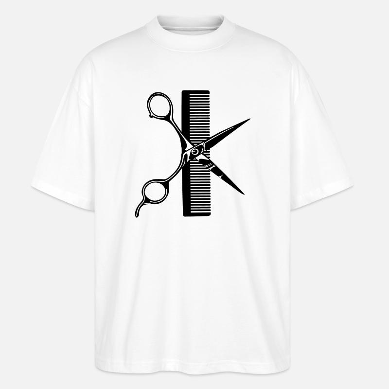 Peigne à ciseaux - T-shirt bio Blaster 2.0 coupe oversize Stanley/Stella Unisexe - blanc