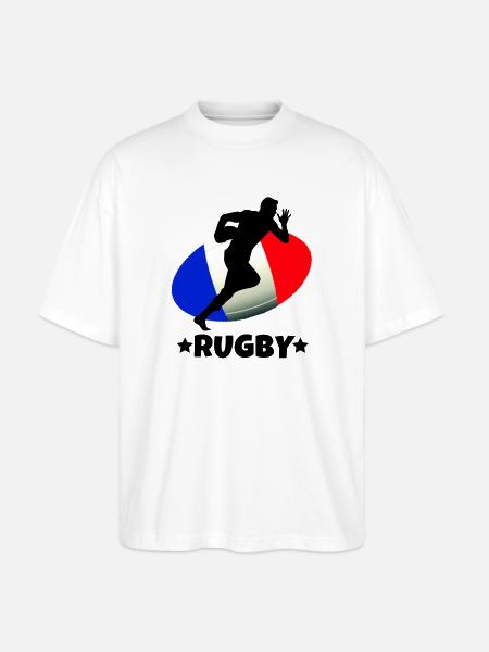 rugby, rugby sport, rugby French - Stanley/Stella Oversized Unisex Organic T-shirt Blaster 2.0 - white