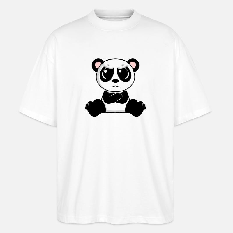 Panda en colère - T-shirt bio Blaster 2.0 coupe oversize Stanley/Stella Unisexe - blanc