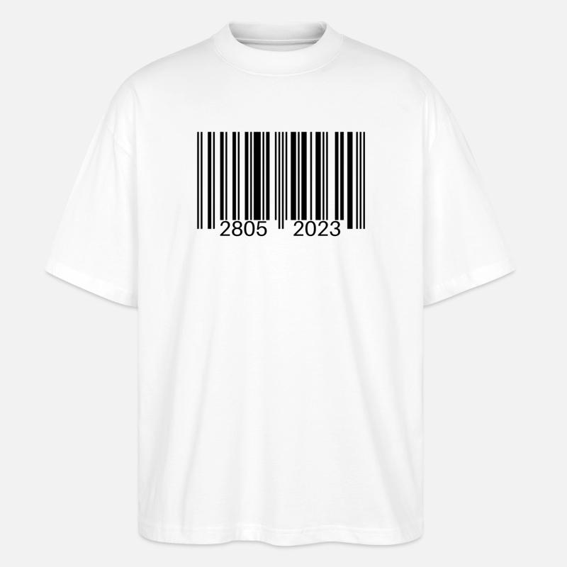 Barcode - Stanley/Stella Oversized Unisex Organic T-shirt Blaster 2.0 - white