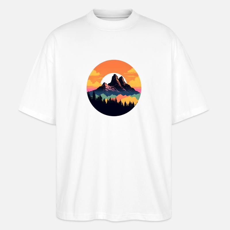 Malerischer Berg - Stanley/Stella Oversized Unisex Bio T-Shirt Blaster 2.0 - Weiß