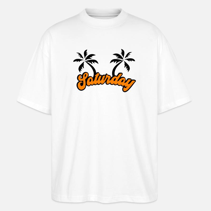 Samedi Le design du week-end - T-shirt bio Blaster 2.0 coupe oversize Stanley/Stella Unisexe - blanc