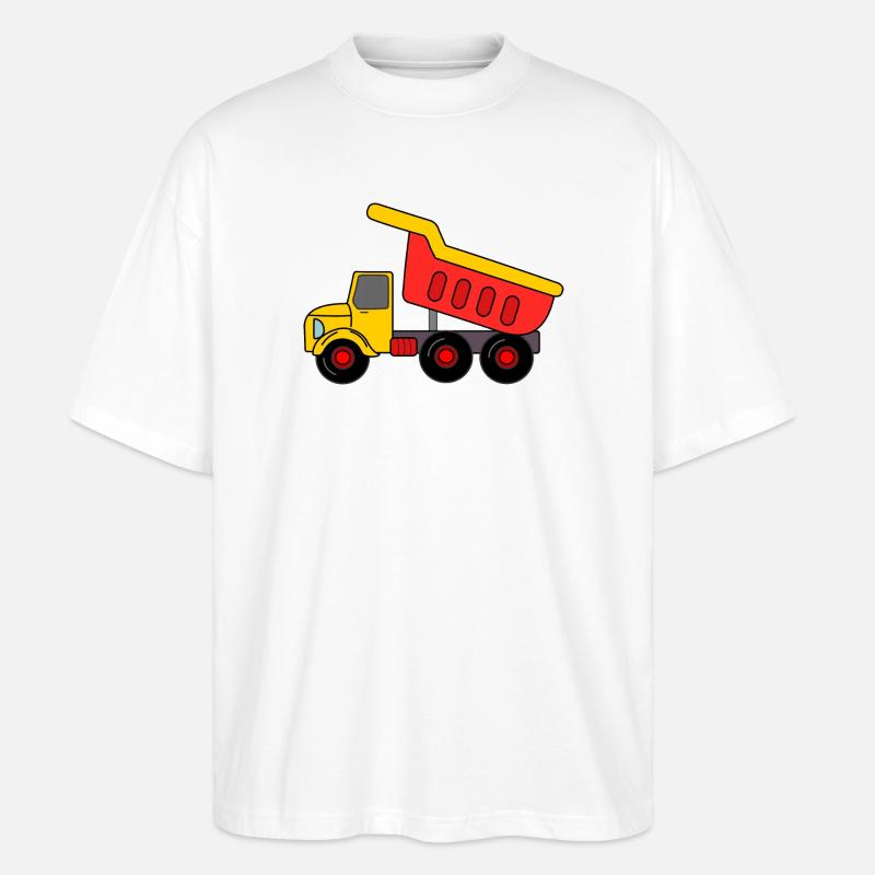 Keepauto Sand, rot gelb - Stanley/Stella Oversized Unisex Bio T-Shirt Blaster 2.0 - Weiß