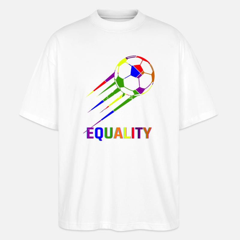 Soccer Rainbow World Cup Equality - Stanley/Stella Oversized Unisex Organic T-shirt Blaster 2.0 - white