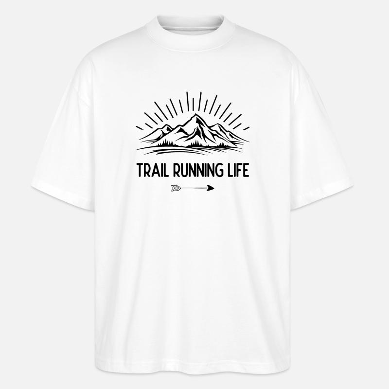 Trailrunning-Leben - Stanley/Stella Oversized Unisex Bio T-Shirt Blaster 2.0 - Weiß