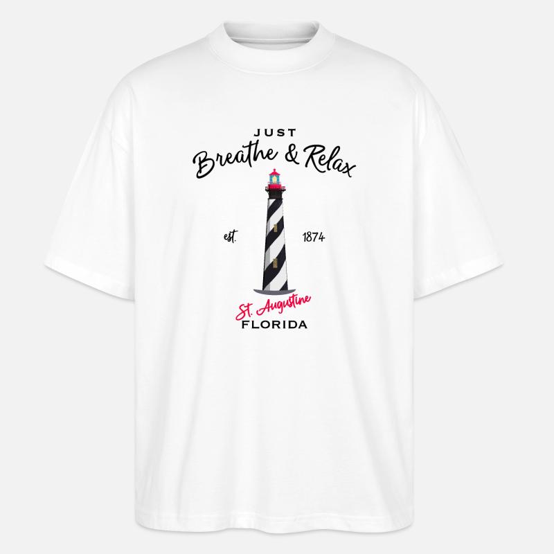 Florida, St. Augustine Lighthouse - Stanley/Stella Oversized Unisex Organic T-shirt Blaster 2.0 - white