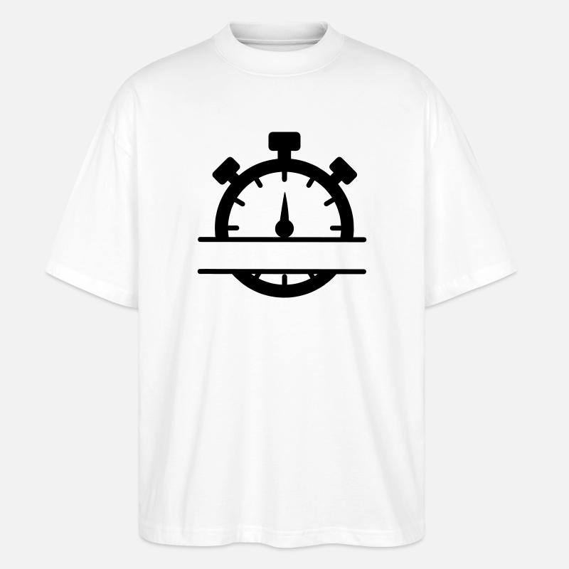 Stoppuhr mit Banner - Stanley/Stella Oversized Unisex Bio T-Shirt Blaster 2.0 - Weiß