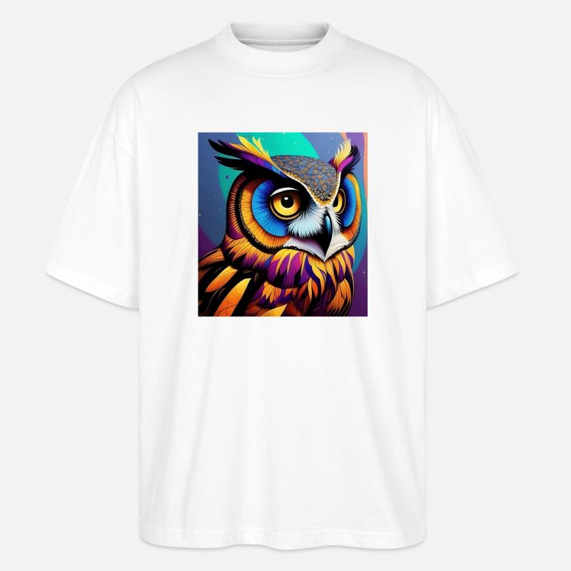 Eule - Stanley/Stella Oversized Unisex Bio T-Shirt Blaster 2.0 - Weiß