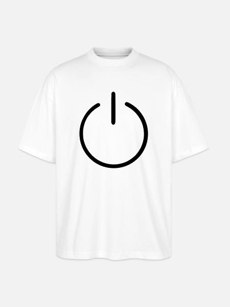 An Us Off Button - Stanley/Stella Oversized Unisex Organic T-shirt Blaster 2.0 - white