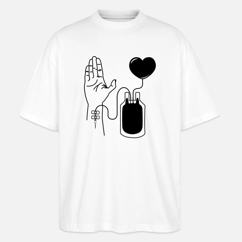 Blut spenden - Stanley/Stella Oversized Unisex Bio T-Shirt Blaster 2.0 - Weiß