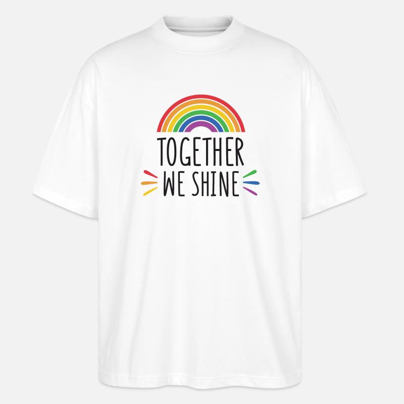 Pride Month - Gemeinsam glänzen wir - Stanley/Stella Oversized Unisex Bio T-Shirt Blaster 2.0 - Weiß
