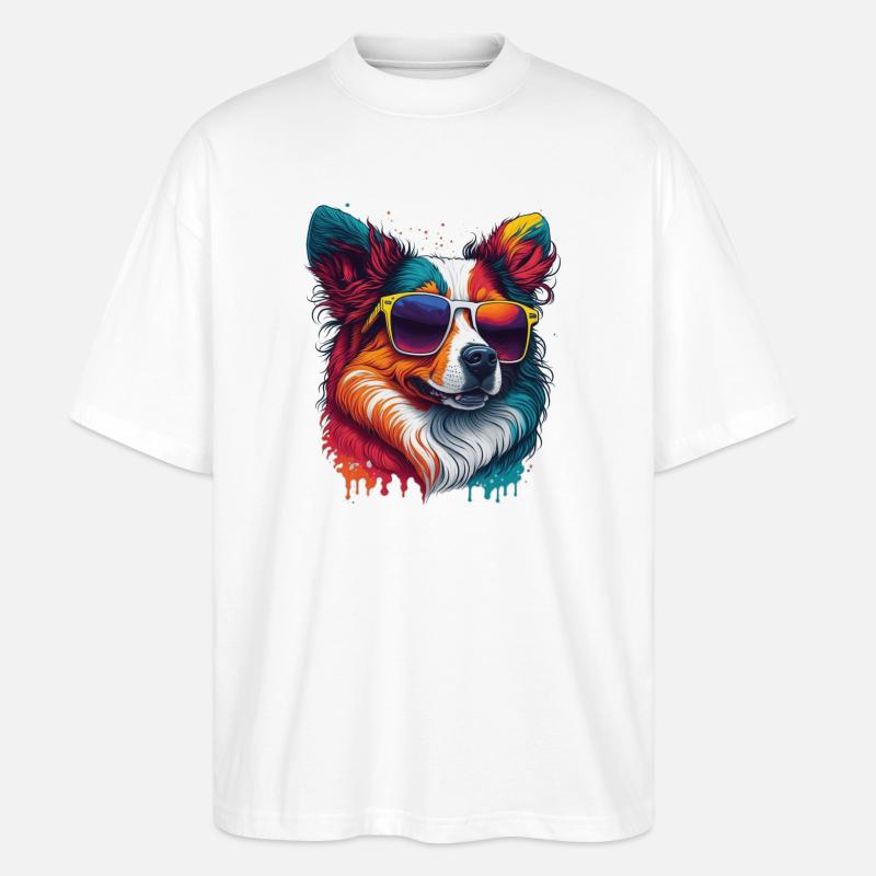 cooler Hund - Stanley/Stella Oversized Unisex Bio T-Shirt Blaster 2.0 - Weiß