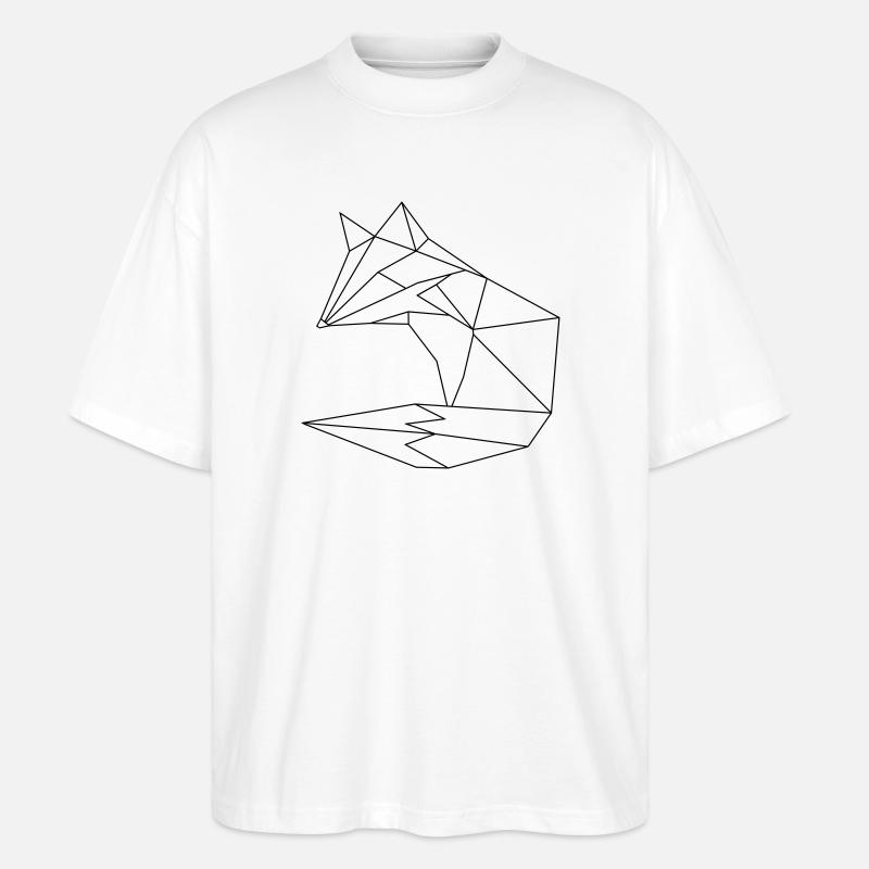 Fuchs im ORGAMI style Liniar - Stanley/Stella Oversized Unisex Bio T-Shirt Blaster 2.0 - Weiß