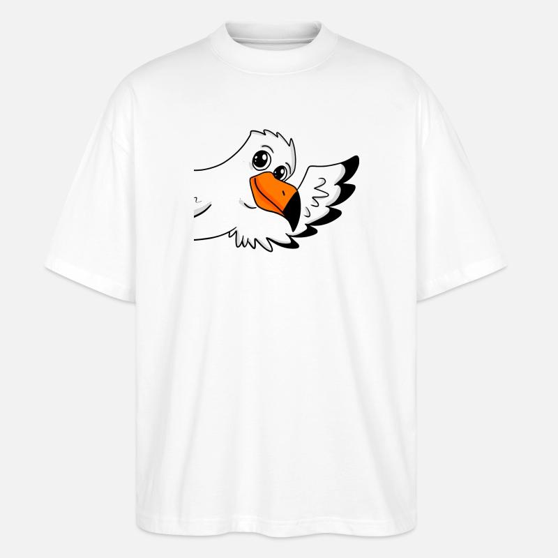 Möwe Gruß Begrüßung - Stanley/Stella Oversized Unisex Bio T-Shirt Blaster 2.0 - Weiß