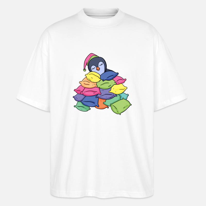 Pingouin endormi - T-shirt bio Blaster 2.0 coupe oversize Stanley/Stella Unisexe - blanc