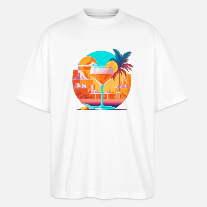 80s Cocktail - Stanley/Stella Oversized Unisex Bio T-Shirt Blaster 2.0 - Weiß