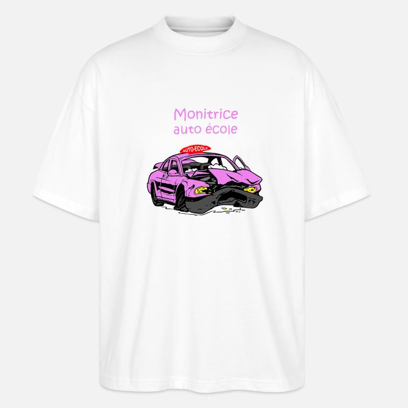 Monitrice auto-école - T-shirt bio Blaster 2.0 coupe oversize Stanley/Stella Unisexe - blanc