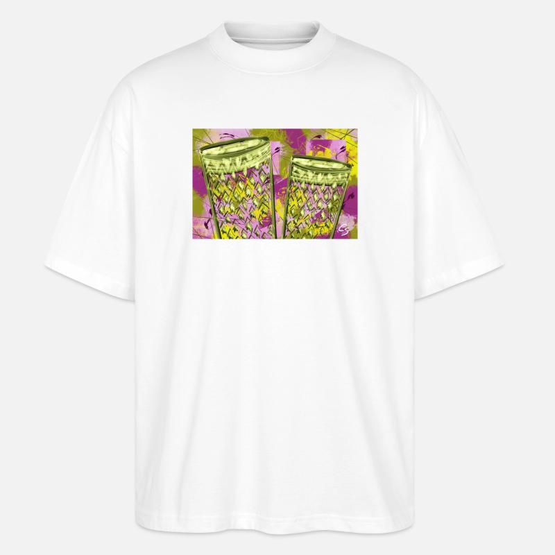 Apfelwein Gläser modern - Stanley/Stella Oversized Unisex Bio T-Shirt Blaster 2.0 - Weiß