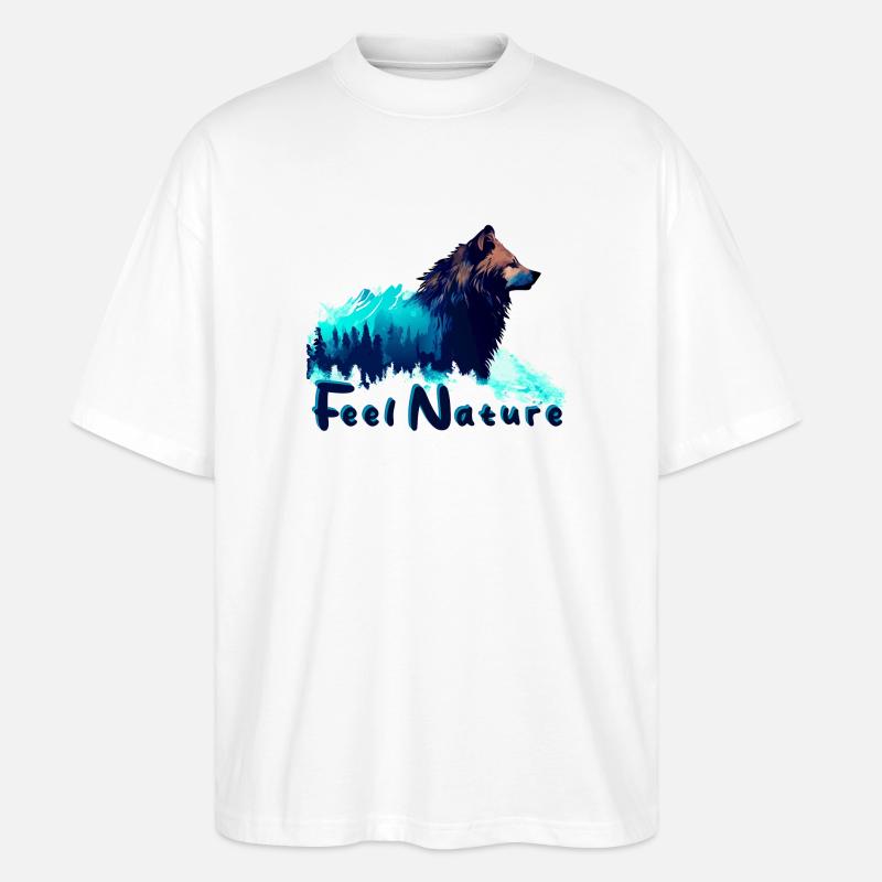 Wolfswald Feel Nature - Stanley/Stella Oversized Unisex Bio T-Shirt Blaster 2.0 - Weiß