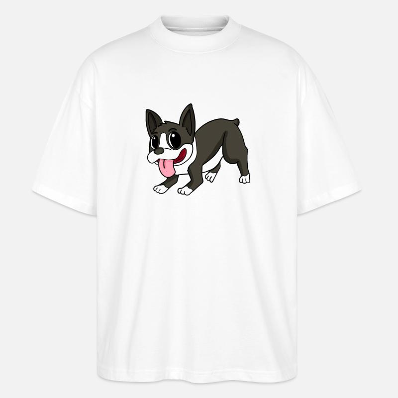 Boston Terrier Dog Races Chiens - T-shirt bio Blaster 2.0 coupe oversize Stanley/Stella Unisexe - blanc