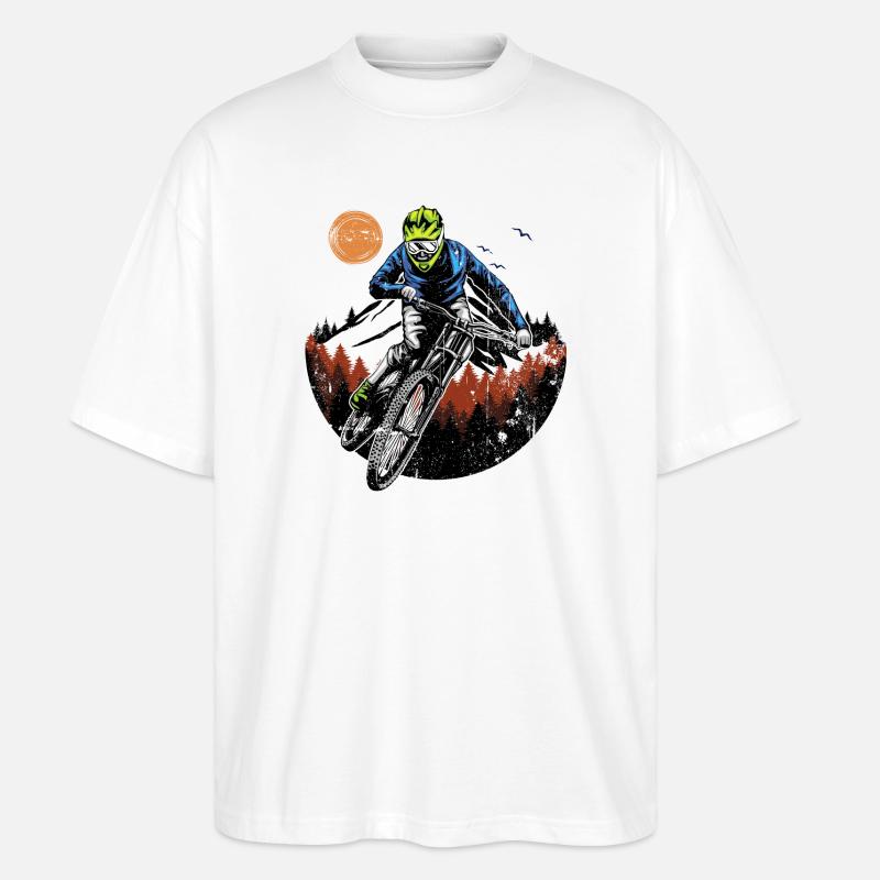 Cavalier de la crête de minuit - T-shirt bio Blaster 2.0 coupe oversize Stanley/Stella Unisexe - blanc