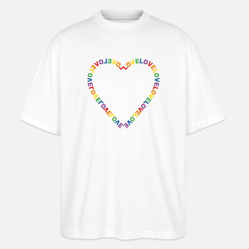 Regenbogen Herz Love LGBTQ+ - Stanley/Stella Oversized Unisex Bio T-Shirt Blaster 2.0 - Weiß