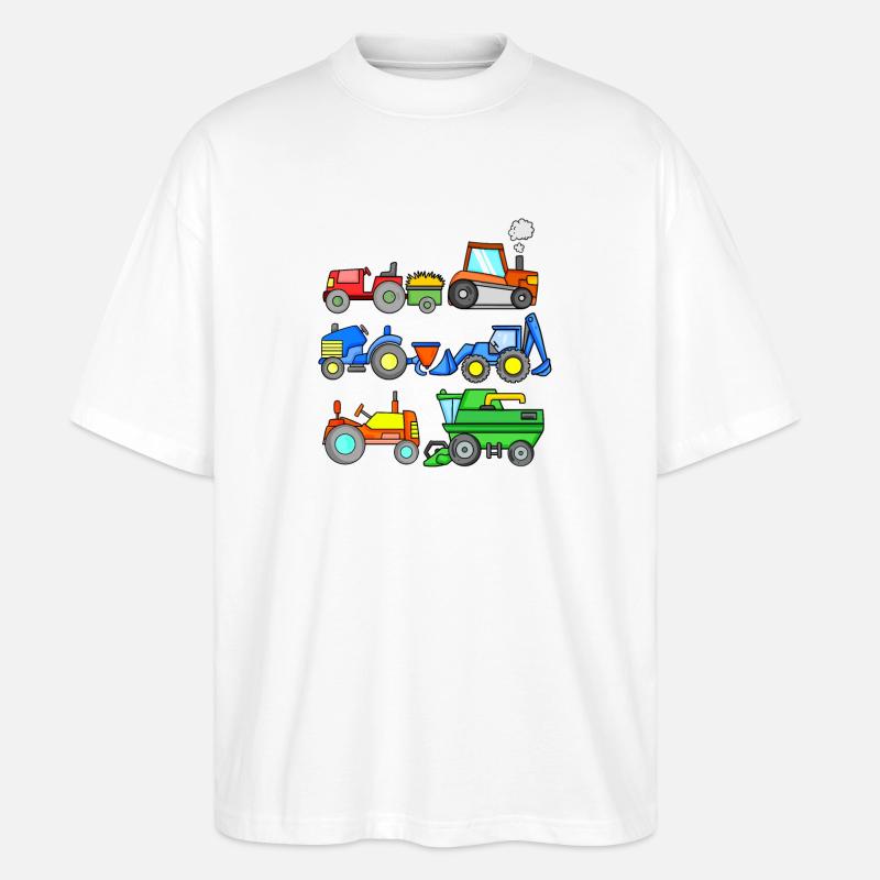 Construction site vehicles - Stanley/Stella Oversized Unisex Organic T-shirt Blaster 2.0 - white