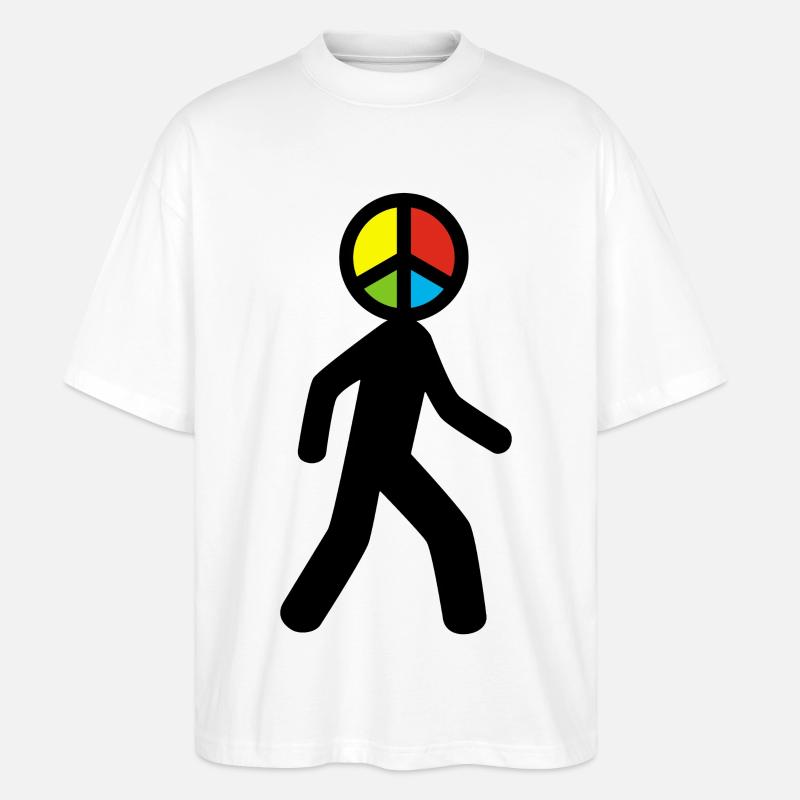 Mann des Friedens (schwarz) - Stanley/Stella Oversized Unisex Bio T-Shirt Blaster 2.0 - Weiß